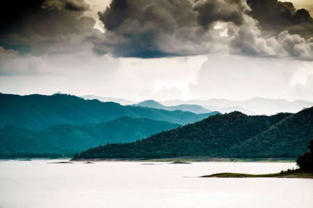 Cloudy sky over the forrestの写真素材