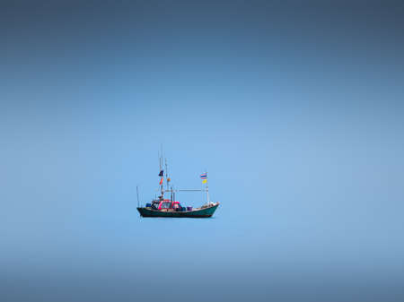 A boat in the mist