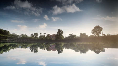 Reflection of the house on the water