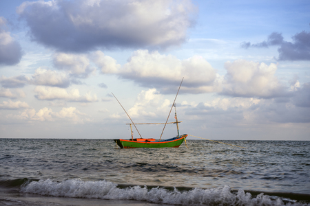 A small fishing boat of fishermenの写真素材