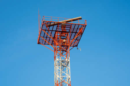 The structure of the new weather radar install at Pala beach, Banchang, Rayong, Thailanの写真素材
