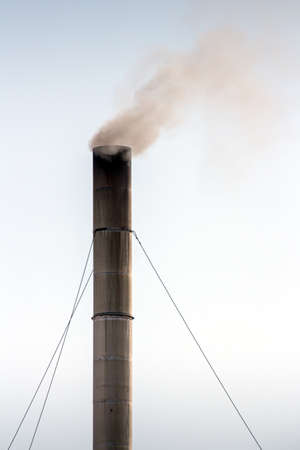 moke release from the steel smokestackの写真素材