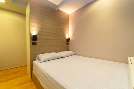 Inerior of the modern small bedroom for two personsの写真素材