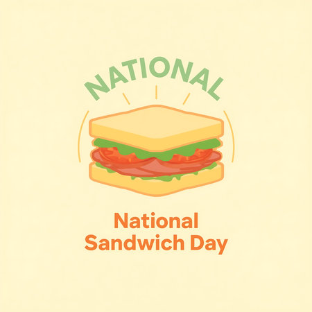 National sandwich day illustration with sandwichの素材