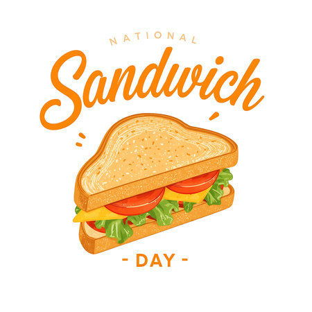 National sandwich day illustration isolated on white backgroundの素材