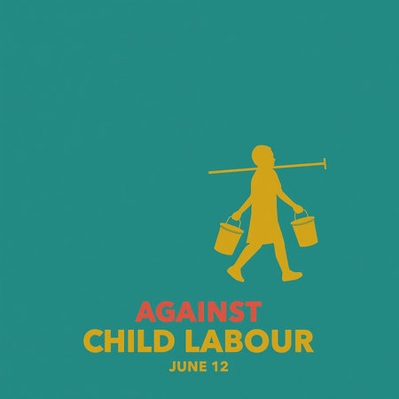 International day against child labour on june 12の素材