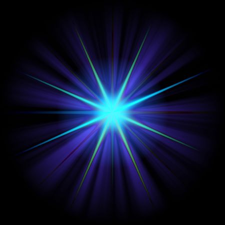 blue star over blackの写真素材