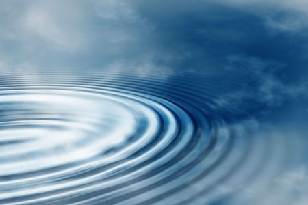 cloudscape with water ripples, vacations concept  の写真素材