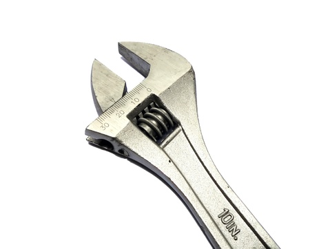 Spanner isolated on a white backgroundの写真素材