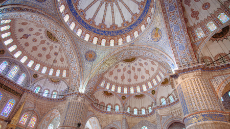 Interior View of the Blue Mosque (Sultan Ahmed Mosque), Istanbulのeditorial素材