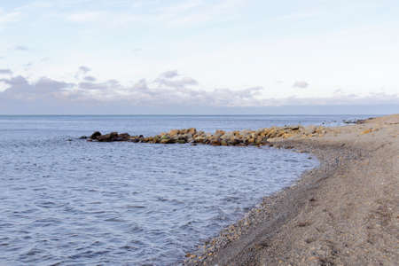 seascape rocky coast horizon above the seaの写真素材