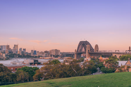 Sydney Harbour Bridge at sunset.の写真素材