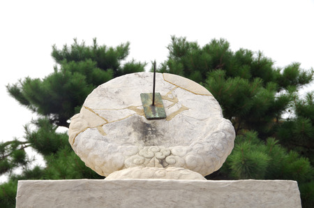 Ancient sundial sculptureの写真素材