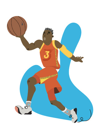 Cartoon basketball player before jumping vector with loveのイラスト素材