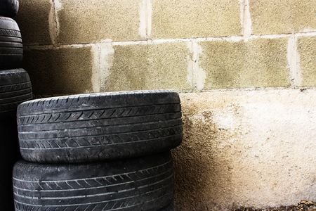 Tires against the wall