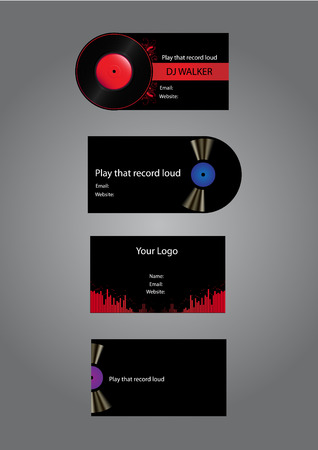 Dj Music Business cardsのイラスト素材