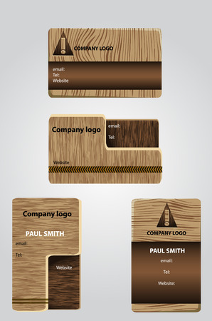 Wooden business cardsのイラスト素材