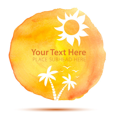 Summer Abstract Background on Watercolor Texture. のイラスト素材