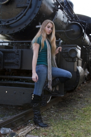 Young teen lifestyle model in candid or casual pose.の写真素材