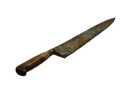 Antique kitchen knife with rust の写真素材