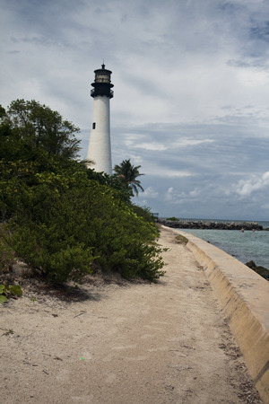 Cape Florida Lighthouse in Bill Baggs Florida Park, Key Biscayneの写真素材
