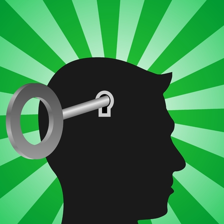 head with keyの写真素材