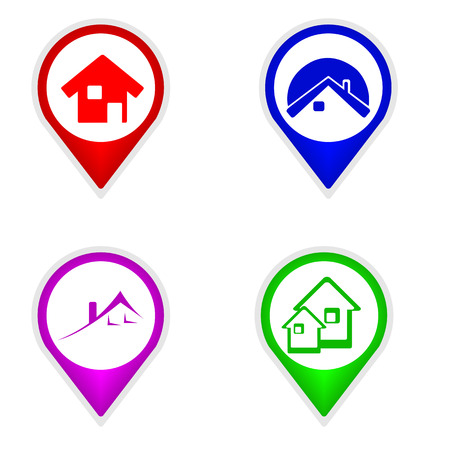 This is set of map pointers houseのイラスト素材