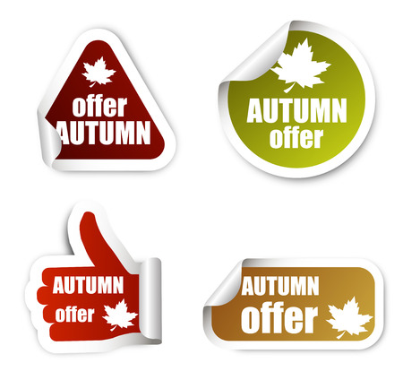This can set stickers autumn offerのイラスト素材