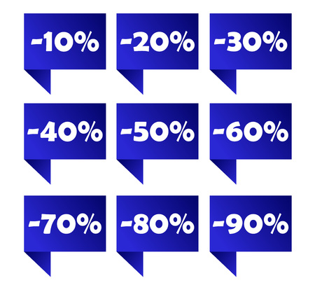 THis is set blue vector elements discountのイラスト素材