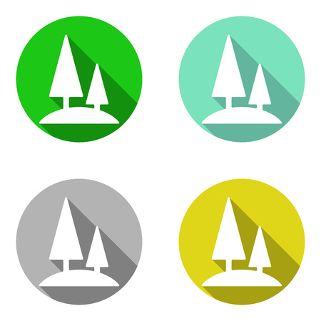 This is vector set colorful flat icons forestのイラスト素材