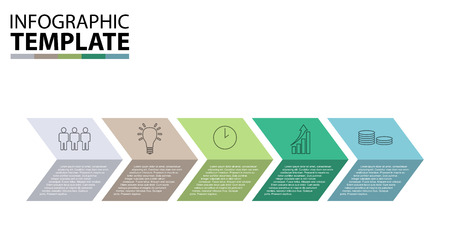 five step arrow infographic templateのイラスト素材