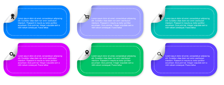 six step paper vector infographic templateのイラスト素材