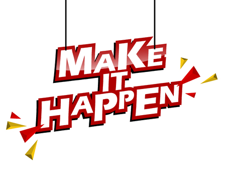 red and yellow tag make it happenのイラスト素材