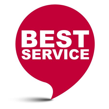 red vector bubble banner best serviceのイラスト素材