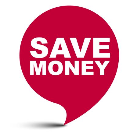 red vector bubble banner save moneyのイラスト素材