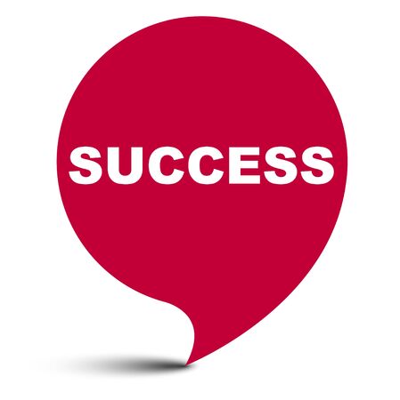 red vector bubble banner successのイラスト素材