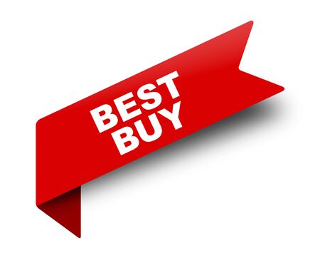 red vector banner ribbon best buyのイラスト素材