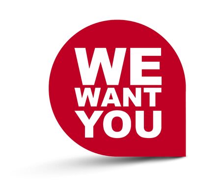 red vector banner we want youのイラスト素材