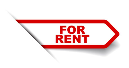 red vector banner for rentのイラスト素材