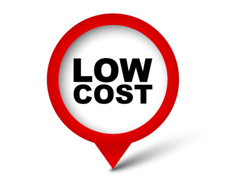 red vector banner low costのイラスト素材