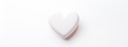 White heart on a white background. Valentine's Day. Love.の素材