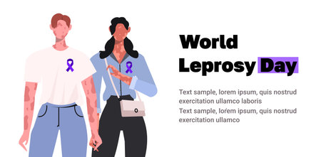 World Leprosy Day. Modern vector illustration concept for website development, social media, template web, banner. Flat vector illustration isolated on white background.のイラスト素材