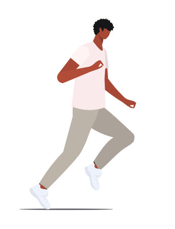 young man running. Aspiration concept. Flat vector illustration isolated on white background.のイラスト素材