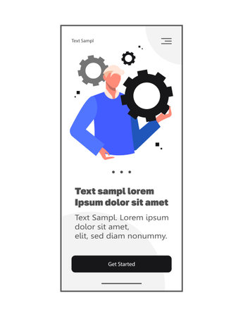 Business man are engaged in business promotion and accomplish success. Business organization, business analysis and rise of the career to success. Web design and mobile template.のイラスト素材