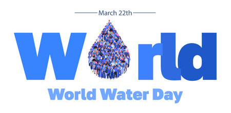 World Water Day 22 march. International water day celebration. Save earth water. Suitable for poster, flyer, greeting card, app, website.のイラスト素材