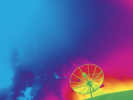 Satellite dish and beam                                  の写真素材