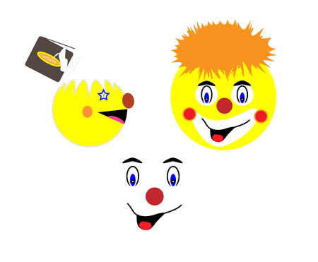 Yellow face clown on a white backgroundのイラスト素材