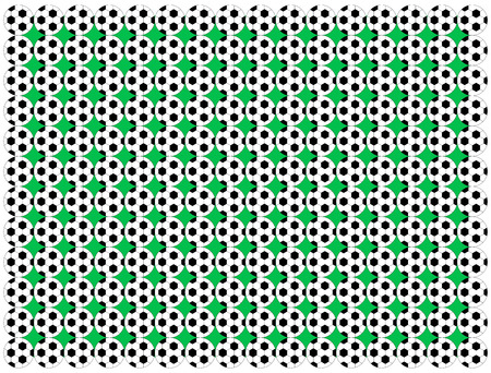 Many small soccer balls on green backgroundのイラスト素材