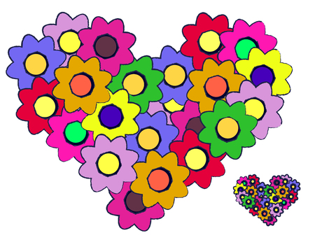 Clip art decoration heart with flowers as a symbol of springのイラスト素材