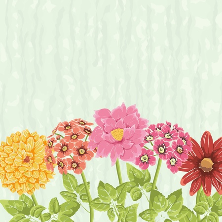 Stylish background with hand drawn flowers and place for text. Could be used as wedding invitation or valentineのイラスト素材